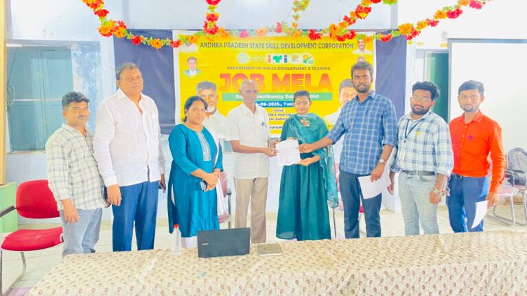 A Job Mela was organized at Kazipalem